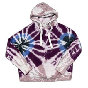 NSF Soul Cycle Hoodie Womens Medium Tie Dye Sweatshirt Pink Purple USA Cotton
